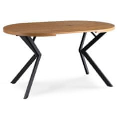 BE LUGO Raztegljivi okrugli stol 90-190 cm Zlatni hrast/Crni potkrovlje