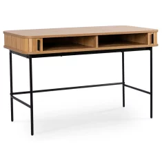 BE TRISH Produživi radni stol 120 cm hrast s utorima, moderni loft
