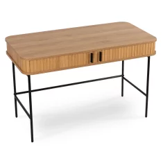 BE TRISH Produživi radni stol 120 cm hrast s utorima, moderni loft