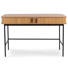 BE TRISH Produživi radni stol 120 cm hrast s utorima, moderni loft