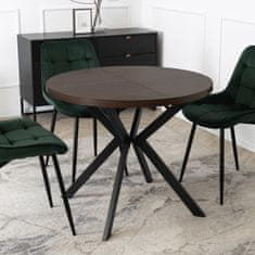 BE LUGO Raztegljivi okrugli stol 90-190 cm Orah/Crni Loft