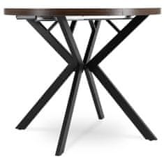 BE LUGO Raztegljivi okrugli stol 90-190 cm Orah/Crni Loft