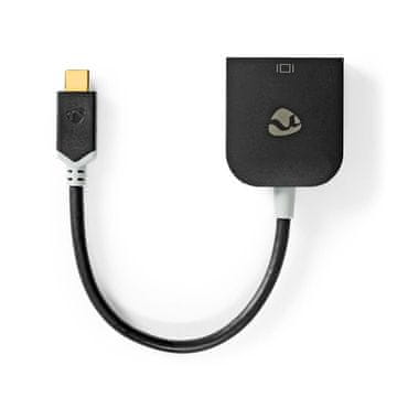 Nedis USB C adapter USB 3 2 Gen 1 USB C muški VGA ženski 15p 1920x1200 0 20 m Okrugli Pozlaćeni PVC Antracit Kutija za prozor s Euro bravom