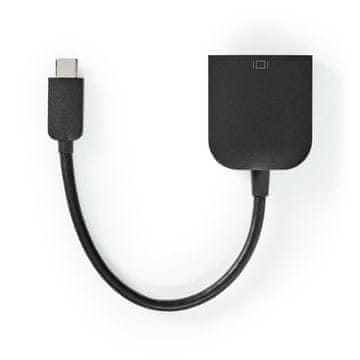 Nedis USB C adapter USB 3 2 Gen 1 USB C muški VGA ženski 15p 1920x1200 5 Gbps 0 20 m Okrugli Niklani PVC Crna Plastična vrećica
