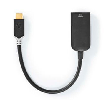 Nedis USB C adapter USB 3 2 Gen 1 USB C muški HDMI ženski 4K 60Hz 0 20 m Okrugli Pozlaćeni PVC Antracit Kutija za prozor s Euro bravom