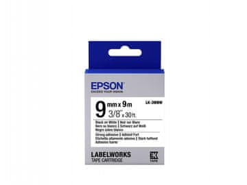 Epson LK-3WBW (C53S653007) Uložak s trakom za naljepnice, jako ljepilo, crno na bijeloj podlozi 9 mm, 9 m
