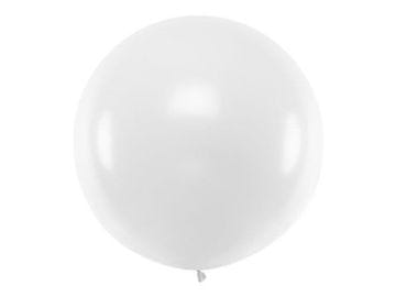 PartyDeco Veliki lateks balon, bijeli, pastelno bijeli, 1 m, 1 kom.