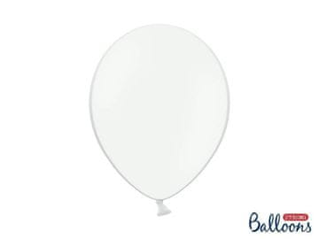 PartyDeco Snažni lateks baloni, bijeli, pastelno čisto bijeli, 30 cm, 10 kom.