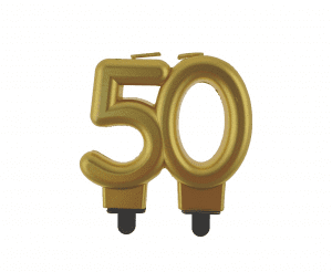 GoDan Svijeća za tortu za 50. rođendan, broj "50"
