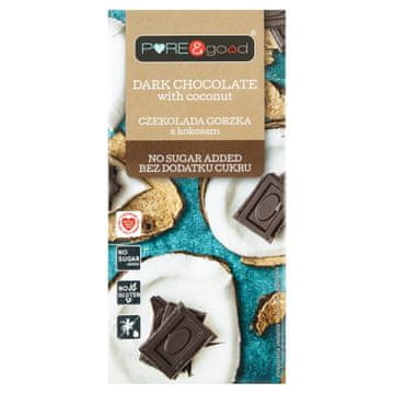 GO! TAMNA ČOKOLADA S KOKOSOM, BEZ DODANOG ŠEĆERA, BEZ GLUTENA 75 g -