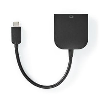 Nedis USB C adapter USB 3 2 Gen 1 USB C muški DVI D 24 1 pinski ženski 1080p 0 20 m Okrugli Niklani PVC Crna Plastična vrećica