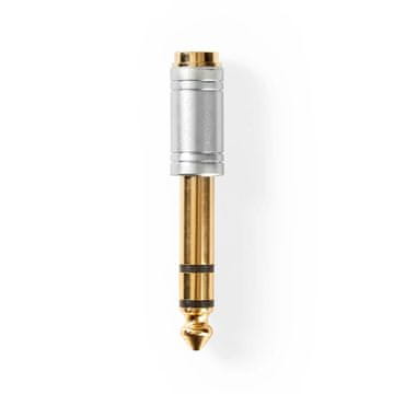 Nedis Stereo audio adapter 6 35 mm muški 3 5 mm ženski pozlaćeni ravni metalni srebrni 1 kom kutija