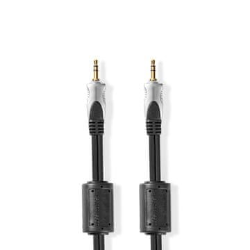 Nedis Stereo audio kabel 3 5 mm muški 3 5 mm muški Pozlaćeni 5 00 m Okrugli Antracit Školjka dagnje