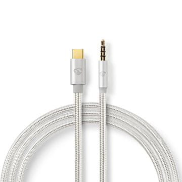 Nedis USB C adapter USB 2 0 USB C muški 3 5 mm muški 1 00 m Okrugli Pozlaćeni Pleteni Najlon Aluminij Karton s prekrivenim prozorčićem