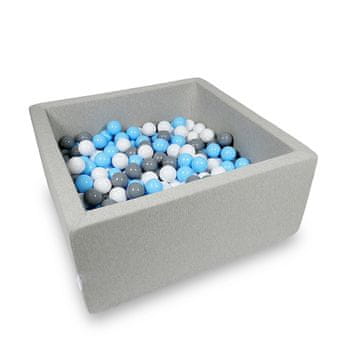 Mi Suhi bazen 90x90x40cm svijetlo siva s 400 loptica: svijetlo plava, bijela, siva