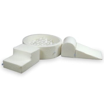 Mi Pjenasto igralište s bazenom 90x30 Boucle White 200 loptica: bijela, biserna