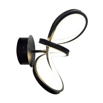 Moderna spiralna LED zidna lampa 15W crna TESORO ML1052 Milagro