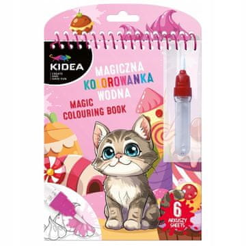 Derform Čarobna višekratna bojanka za djecu s flomasterom, vodena bojanka KIDEA CATS