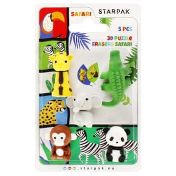 STARPAK Eraser 3D puzzle Safari 5 kom