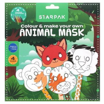 STARPAK MASKICE ŽIVOTINJA kreativni set za djecu 4 šablone, 4 markera