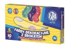 Astra dekorativne boje sa šljokicama 6 boja x 10 ml