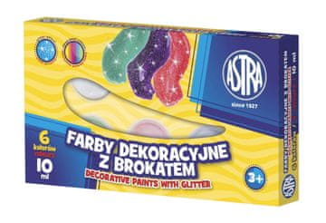 Astra dekorativne boje sa šljokicama 6 boja x 10 ml