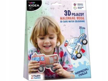 Derform KIDEA Kreativni set MAGIČNA 3D VOZILA ZA SLIKANJE VODOM Automobili POLICIJA