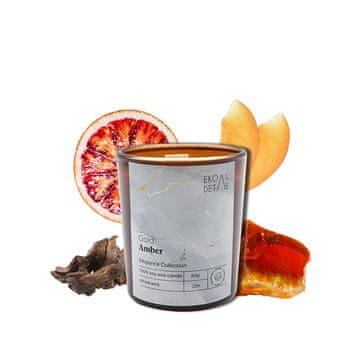 Sojina svijeća Gold Amber jantar, vanilija, sandalovina 60g ekoDetalji