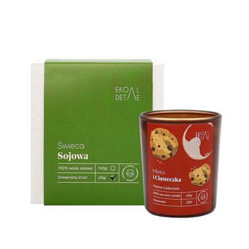 Sojina svijeća Milk and Cookies - naranča, jabuka, vanilija 60 g ekoDetalji