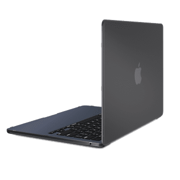 Nikcorp Zaštitna maska SafeGuard za MacBook Air 13 inča, ultratanka polikarbonatna navlaka 1,1 mm, Smoke Black dimljena boja, ventilacijski otvori, protuklizne nožice, kompatibilno s M2, M3, M4, M5 modelima
