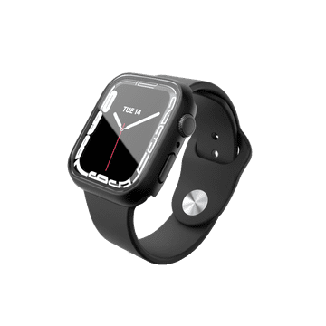 Nikcorp Zaštitna maska Shield za Apple Watch 41 mm, crna, ojačana navlaka s kaljenim staklom za zaslon i kućište, izdržljivi polikarbonat, mat dizajn, kompatibilno s Apple Watch Series 9, 8 i 7, potpuna