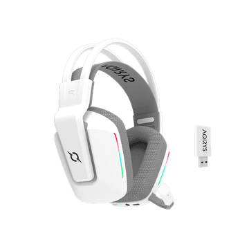 Nikcorp Bežične gaming slušalice ALYA V2.0 RGB bijele, 50 mm titanijski driveri, 3D zvuk, 3 načina povezivanja, baterija 2000 mAh do 50 sati, odvojivi mikrofon, kompatibilne s PC, PS5, Xbox i Nintendo Switch