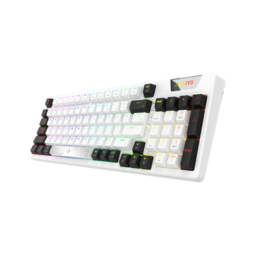 Nikcorp Mehanička gaming tipkovnica 96% HaiMu, Gasket-Mount, 95 tipki, RGB osvjetljenje, PBT Double-Shot kapice, Hot-swap, žičana USB-C, bijelo-crna, tihi rad, izdržljiva konstrukcija za gaming i uredski rad