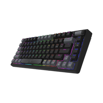 Nikcorp Mehanička gaming tipkovnica 75%, 81 tipka, tihi HaiMu prekidači, hot-swap, PBT double-shot kapice, žičana USB-C, anti-ghosting, Gasket-Mounted konstrukcija, RGB osvjetljenje, crna/siva boja