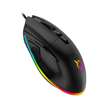 Nikcorp Gaming miš ACRUX 12000 DPI žičani, optički senzor, 8 programabilnih tipki, RGB osvjetljenje, ergonomski dizajn za dešnjake, 1.8 m pleteni kabel, 1000 Hz, crni, kompatibilan s Windows i Mac sustavima