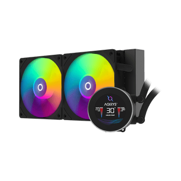 Nikcorp AiO vodeno hlađenje procesora 240 mm s LCD zaslonom i ARGB osvjetljenjem, tihi rad, bakrena baza, kompatibilno s Intel i AMD procesorima, 2x 120 mm ventilatori, crna boja, visokoučinkoviti sustav