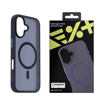 Nikcorp Zaštitna maska Mist Shield za iPhone 16, MagSafe hibridna maska, tanka i izdržljiva, polikarbonat i TPU, ojačani rubovi, metalne tipke, boja midnight blue, 1 kom