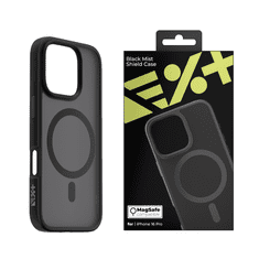 Nikcorp Maskica za iPhone 16 Pro Mist Shield MagSafe zaštitna maska, hibridna konstrukcija od PC i TPU materijala, povišeni rubovi za zaštitu kamere i zaslona, tanka i izdržljiva, crna boja, precizni izrezi