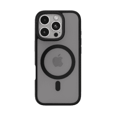 Nikcorp Maskica za iPhone 16 Pro Mist Shield MagSafe zaštitna maska, hibridna konstrukcija od PC i TPU materijala, povišeni rubovi za zaštitu kamere i zaslona, tanka i izdržljiva, crna boja, precizni izrezi