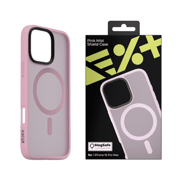 Nikcorp Zaštitna maska Mist Shield za iPhone 16 Pro Max, MagSafe kompatibilna, tanka maska za mobitel s metalnim detaljima, ojačani rubovi za zaštitu kamere i ekrana, izdržljivi PC i TPU materijal, ružičasta