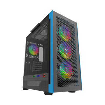 Nikcorp Gaming kućište Midi Tower, kaljeno staklo, ARGB osvjetljenje, crno, podrška za ATX, Micro-ATX, Mini-ITX, prostor za 9 ventilatora, vodeno hlađenje do 420 mm, magnetski filtri za prašinu, okomiti PCI