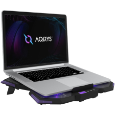 Nikcorp Gaming postolje za hlađenje laptopa do 17 inča, 5 ventilatora, LCD zaslon, 2 USB priključka, podesivi nagib, ljubičasto LED osvjetljenje, metalna mrežica, ABS plastika, učinkovito hlađenje za