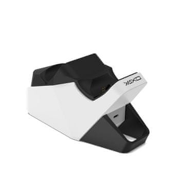 Nikcorp Stanica za punjenje DualSense RAPID SHOT za PS5, brzi punjač za 2 kontrolera, USB-C, LED indikatori, Tri-Protection sustav zaštite, Alpine White bijela boja, stabilno postolje za odlaganje, set s