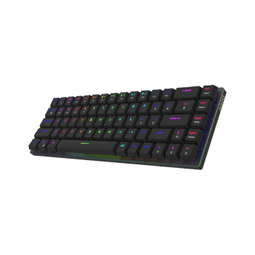 Nikcorp Mehanička gaming tipkovnica 65% bežična, Gateron Red Low Profile, 68 tipki, RGB osvjetljenje, hot-swap, Bluetooth, 2.4 GHz, USB-C, 2000 mAh baterija, anti-ghosting, kompaktna crna, za PC i laptop