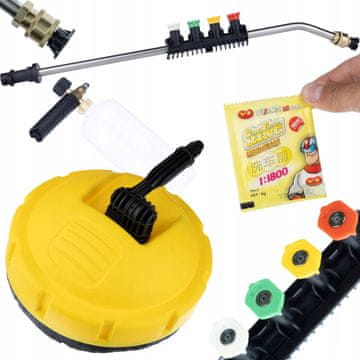 Rosfix četka za Karcher perače pod tlakom + koplje za perač pod tlakom 1/4" savijeno 15+5 mlaznica i ručka + pištolj za pjenu 1000ML + prah za pjenu za pištolj za pjenu 6G