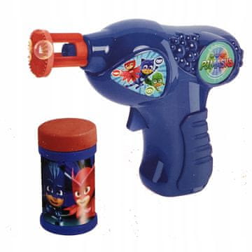 Nikcorp Automatski Pištolj za Mjehuriće PJ Masks za Djecu, Plavi, 20x15cm, Set s Tekućinom, Napajanje na Baterije, Za Djecu Iznad 3 Godine, Potaknite Maštu i Fizičku Aktivnost