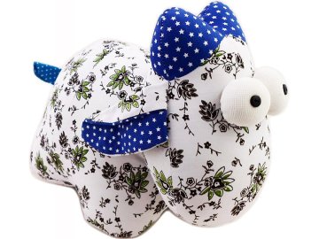 Nikcorp Plišana ovca bijelo-plava, mekana maskota, ukrasni plišanac 30 cm, idealan za dječju sobu, poklon, dimenzije 30x18x26 cm, udoban pratilac, potiče igru, estetski dodatak, harmonična boja