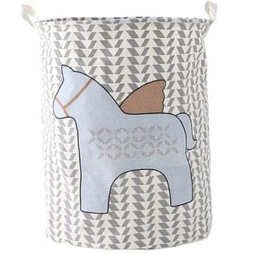 Nikcorp Košara za igračke i rublje Pegaz, 63L, 40x50 cm, ojačano pamučno platno, kruta konstrukcija, udobne ručke, plavi motiv, za dječju sobu i dnevni boravak