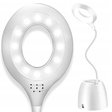Nikcorp LED stolna lampa s organizatorom, fleksibilna, višenamjenska, bijela, 16 LED dioda, 3 razine svjetline, 4000 mAh powerbank, USB napajanje, 35x10x10 cm, za ured, učenje, čitanje