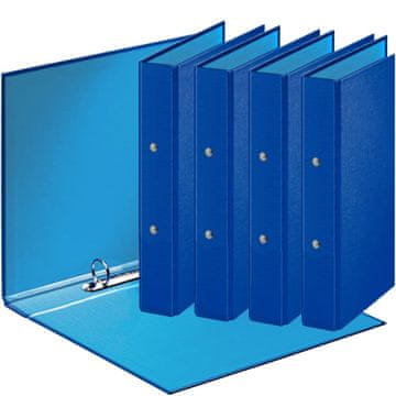 Nikcorp Set 5 A4 registratora, tamnoplavi, 40 mm širina hrpta, 2 prstena, 25 mm promjer prstena, kapacitet 230 listova, izdržljivi karton 210 g/m², sjajna završna obrada, za ured, školu i dom, profesionalno